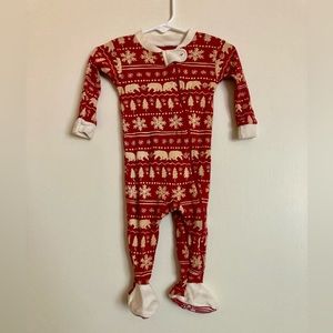 Burt’s Bees Vintage Fair Isle Organic Holiday Pajamas —Footie 3-6 months
